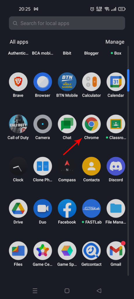 akses ke browser di android